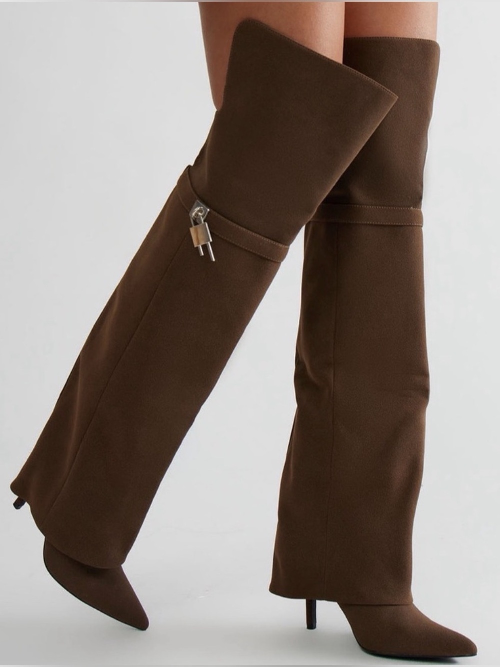 Women’s Brown Over the Knee-High Pointed Toe Stiletto Boots